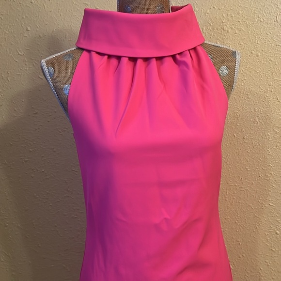 hot pink sequin dress with sleeves Hot Pink Sequin V-neck Open Waist Sheath With Slit Prom Dresses, CP089   clover sew